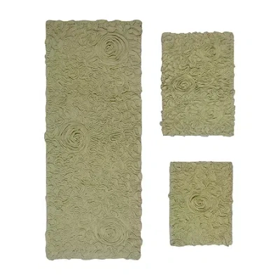 Home Weavers Inc Bellflower 3-pc. Quick Dry Bath Rug Set In Green