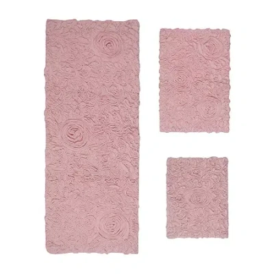 Home Weavers Inc Bellflower 3-pc. Quick Dry Bath Rug Set In Pink