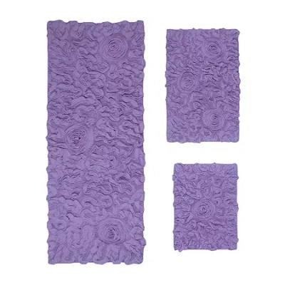Home Weavers Inc Bellflower 3-pc. Quick Dry Bath Rug Set In Purple
