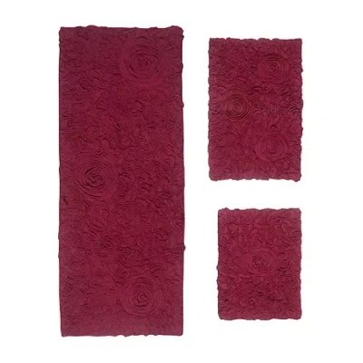 Home Weavers Inc Bellflower 3-pc. Quick Dry Bath Rug Set In Red
