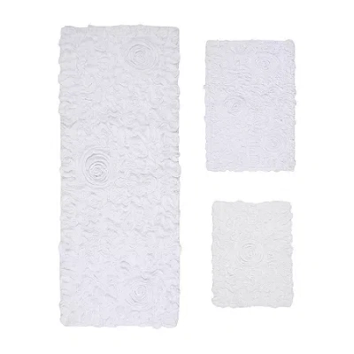 Home Weavers Inc Bellflower 3-pc. Quick Dry Bath Rug Set In White