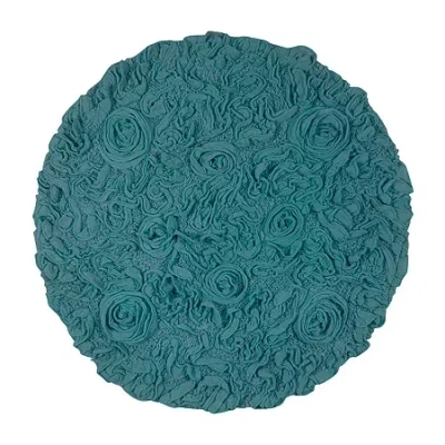 Home Weavers Inc Bellflower 30 Inch Round Bath Rug In Blue