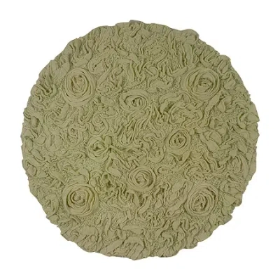 Home Weavers Inc Bellflower 30 Inch Round Bath Rug In Green