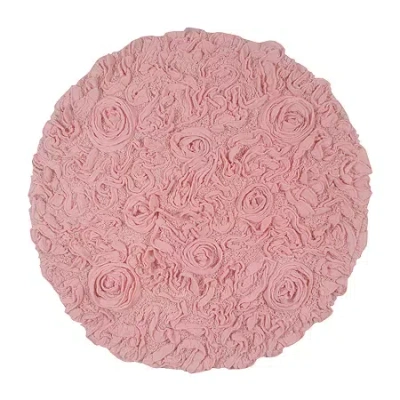 Home Weavers Inc Bellflower 30 Inch Round Bath Rug In Pink