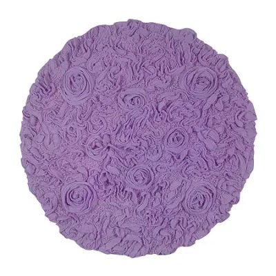 Home Weavers Inc Bellflower 30 Inch Round Bath Rug In Purple
