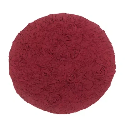 Home Weavers Inc Bellflower 30 Inch Round Bath Rug In Red