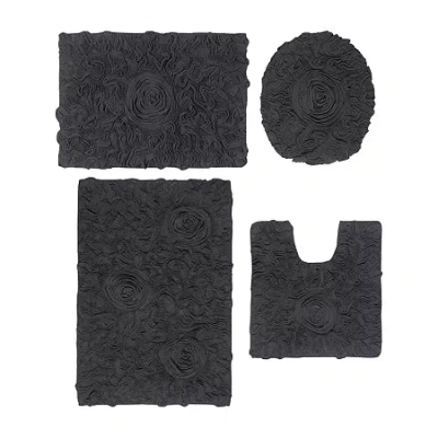 Home Weavers Inc Bellflower 4-pc. Quick Dry Bath Rug Set In Gray