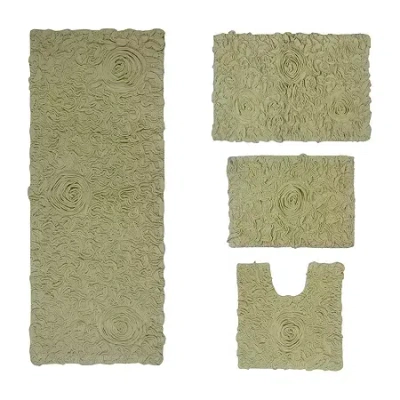 Home Weavers Inc Bellflower 4-pc. Quick Dry Bath Rug Set In Green
