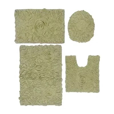 Home Weavers Inc Bellflower 4-pc. Quick Dry Bath Rug Set In Green