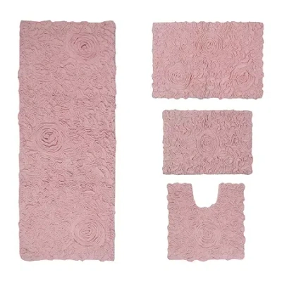 Home Weavers Inc Bellflower 4-pc. Quick Dry Bath Rug Set In Pink