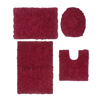 Home Weavers Inc Bellflower 4-pc. Quick Dry Bath Rug Set In Red