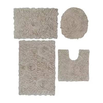 Home Weavers Inc Bellflower 4-pc. Quick Dry Bath Rug Set In Sand