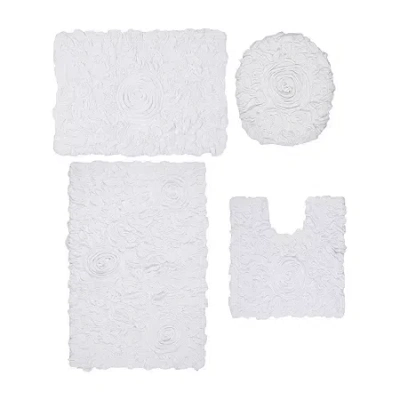 Home Weavers Inc Bellflower 4-pc. Quick Dry Bath Rug Set In White