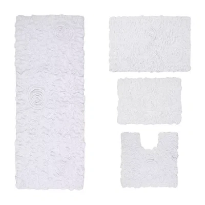 Home Weavers Inc Bellflower 4-pc. Quick Dry Bath Rug Set In White
