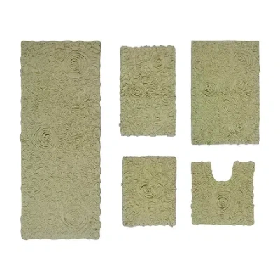 Home Weavers Inc Bellflower 5-pc. Quick Dry Bath Rug Set In Green