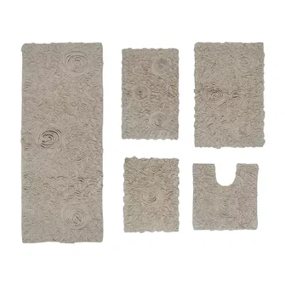 Home Weavers Inc Bellflower 5-pc. Quick Dry Bath Rug Set In Sand