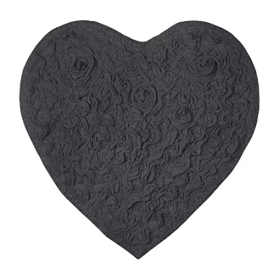 Home Weavers Inc Bellflower Heart Bath Rug In Gray