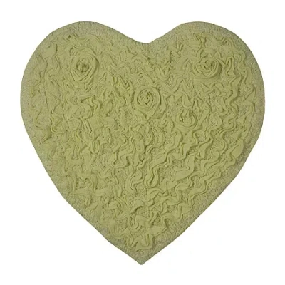 Home Weavers Inc Bellflower Heart Bath Rug In Green