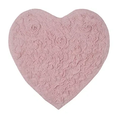 Home Weavers Inc Bellflower Heart Bath Rug In Pink