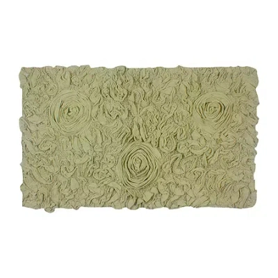 Home Weavers Inc Bellflower Quick Dry 21x34 Inch Bath Rug In Green