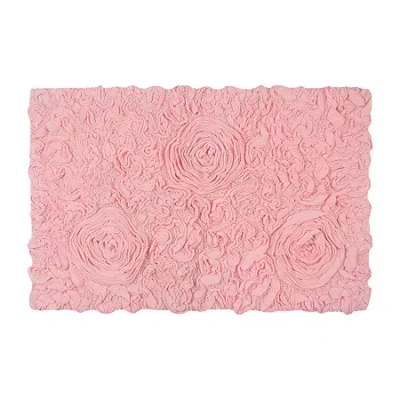 Home Weavers Inc Bellflower Quick Dry 21x34 Inch Bath Rug In Pink
