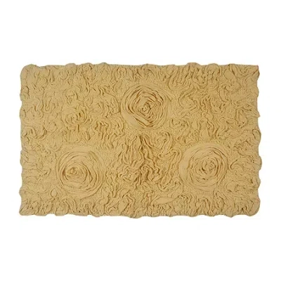 Home Weavers Inc Bellflower Quick Dry 21x34 Inch Bath Rug In Yellow