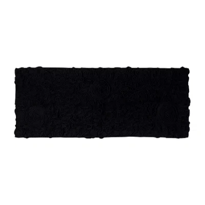 Home Weavers Inc Bellflower Quick Dry 21x54 Inch Bath Rug In Black