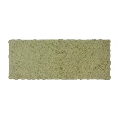 Home Weavers Inc Bellflower Quick Dry 21x54 Inch Bath Rug In Green