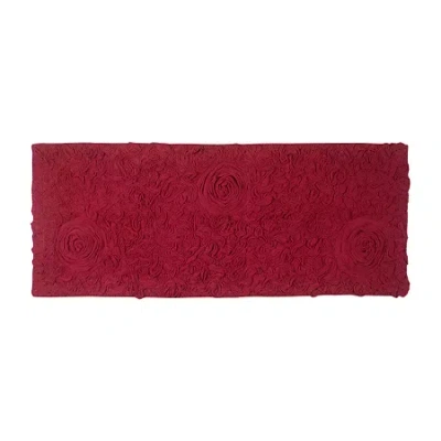 Home Weavers Inc Bellflower Quick Dry 21x54 Inch Bath Rug In Red