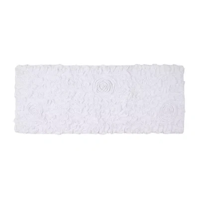 Home Weavers Inc Bellflower Quick Dry 21x54 Inch Bath Rug In White