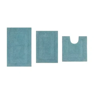 Home Weavers Inc Classy 3-pc. Quick Dry Bath Rug Set In Blue