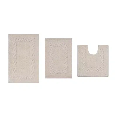 Home Weavers Inc Classy 3-pc. Quick Dry Bath Rug Set In White