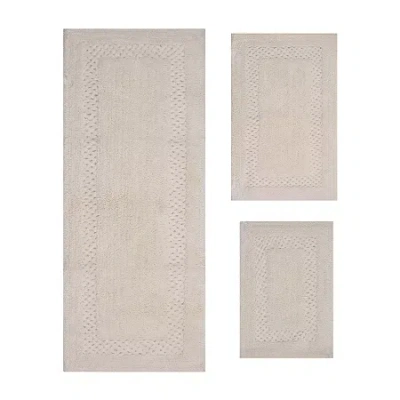 Home Weavers Inc Classy 3-pc. Quick Dry Bath Rug Set In White