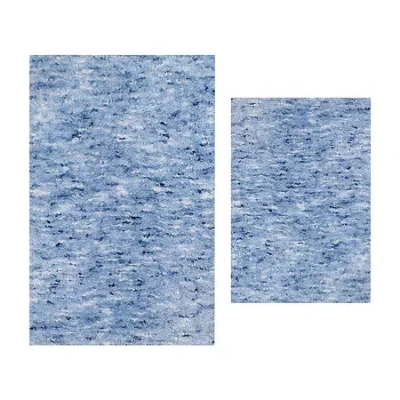 Home Weavers Inc Cloud Comfort Bath Rug 2pc 1721 Rug In Blue