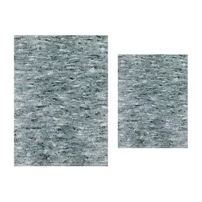 Home Weavers Inc Cloud Comfort Bath Rug 2pc 1721 Rug In Green