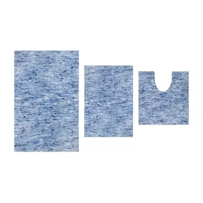 Home Weavers Inc Cloud Comfort Bath Rug 3 Pc 172120 Rug In Blue