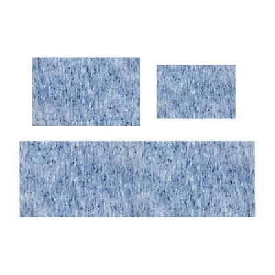 Home Weavers Inc Cloud Comfort Bath Rug 3 Pc 172122 Rug In Blue