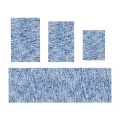 Home Weavers Inc Cloud Comfort Bath Rug 4 Pc 17212422 Rug In Blue