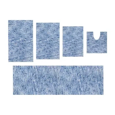 Home Weavers Inc Cloud Comfort Bath Rug 5 Pc Rug In Blue