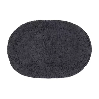 Home Weavers Inc Double Ruffle 17x24 Inch Quick Dry Bath Rug In Gray