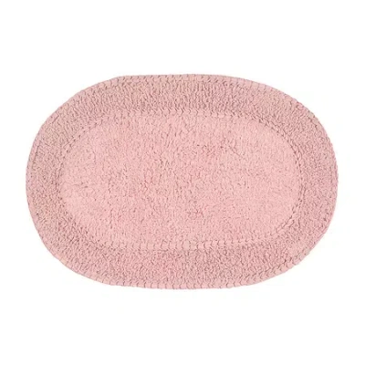 Home Weavers Inc Double Ruffle 17x24 Inch Quick Dry Bath Rug In Pink