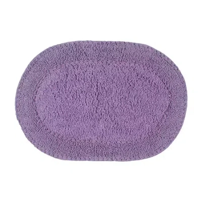 Home Weavers Inc Double Ruffle 17x24 Inch Quick Dry Bath Rug In Purple