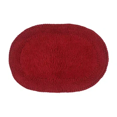 Home Weavers Inc Double Ruffle 17x24 Inch Quick Dry Bath Rug In Red