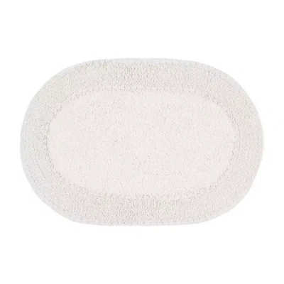 Home Weavers Inc Double Ruffle 17x24 Inch Quick Dry Bath Rug In White