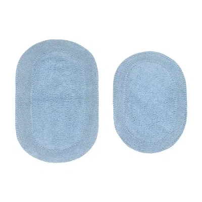 Home Weavers Inc Double Ruffle 2-pc. Quick Dry Bath Rug Set In Blue