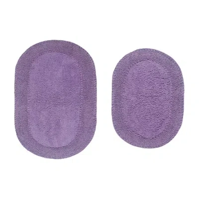 Home Weavers Inc Double Ruffle 2-pc. Quick Dry Bath Rug Set In Purple