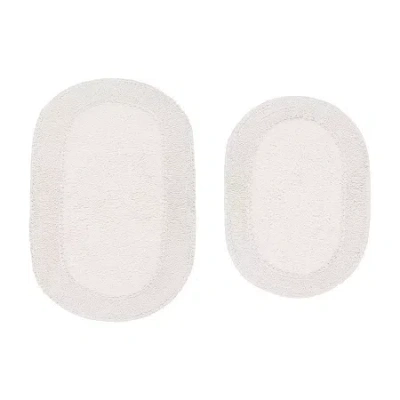 Home Weavers Inc Double Ruffle 2-pc. Quick Dry Bath Rug Set In White