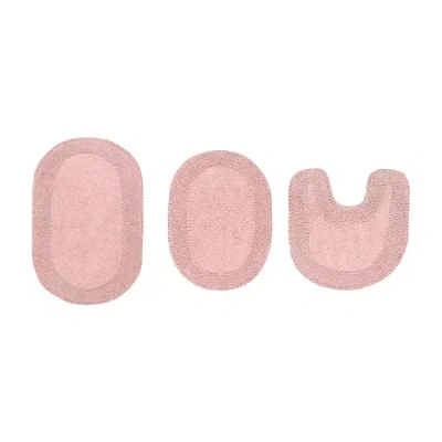Home Weavers Inc Double Ruffle 3-pc. Quick Dry Bath Rug Set In Pink