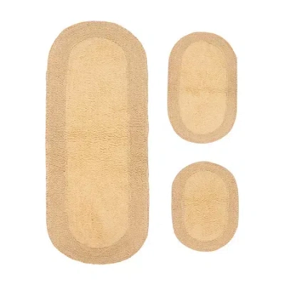 Home Weavers Inc Double Ruffle 3-pc. Quick Dry Bath Rug Set In Yellow