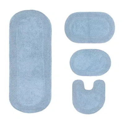 Home Weavers Inc Double Ruffle 4-pc. Quick Dry Bath Rug Set In Blue